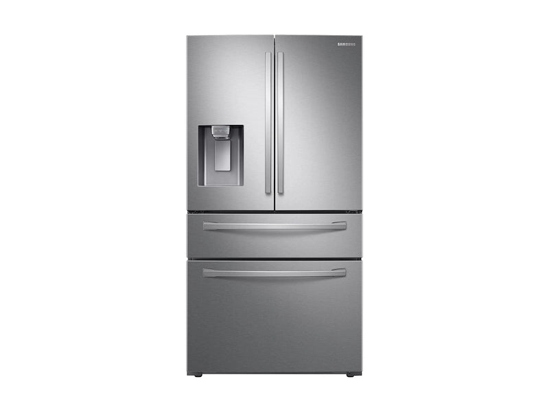 Samsung 28-cu ft 4-Door ENERGY STAR Smart French Door Refrigerator with Ice Maker in Fingerprint Resistant Stainless Steel 22442647 - RF28R7201SR - Scratch and Dent (Moderate)