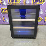 Azure 24 Inch Beverage Center with Blue LED Lighting, Glass Shelving, Wine Racks, Field Reversible Door, Digital Display Controls, and Auto Defrost A124BEV-O - Open Box