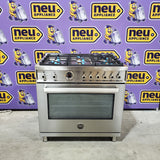 Bertazzoni 36 Inch Freestanding Professional Dual Fuel Range with 6 Sealed Burners, 5.7 Cu. Ft. Oven Capacity, Continuous Grates, Self Clean, Elegant Digital Gauge, and 19000 BTU Power Burners PROF366DFSXT - Scratch & Dent (Minor)