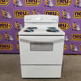 GE Hotpoint 30-in 4 burners 5.0-cu ft Freestanding Electric Range in White RBS330DR3WW - Scratch & Dent (Moderate)