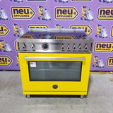 Bertazzoni 36 Inch Freestanding Professional Induction Range with 5 Element Burners, 5.7 Cu. Ft. Oven Capacity, Self Clean, Food Temperature Probe, and Elegant Digital Gauge PROF365INSGIT - Scratch & Dent (Minor)