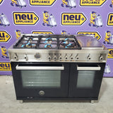 Bertazzoni 48 Inch Freestanding Dual Fuel Range with 6 Sealed Burners, 7 cu. ft. Total Capacity, Continuous Grates, Self-Clean, and Griddle PRO486BTFEPNET - Scratch & Dent (Minor)