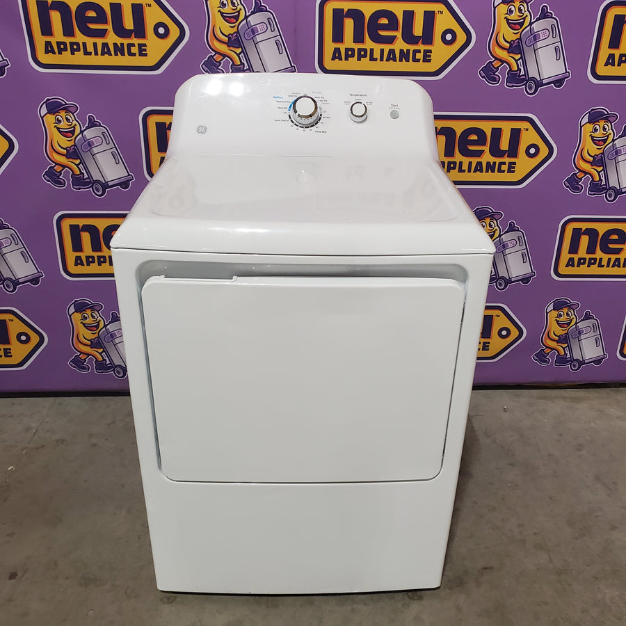 GE® 4.2 cu. ft. Capacity Washer with Stainless Steel Basket GTW335ASNWW - Certified Refurbished and GE 6.2 cu. ft. Capacity Electric Dryer with Up To 120 ft. Venting and Shallow Depth GTD33EASKWW - Certified Refurbished