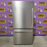 Hisense Counter Depth Bottom Freezer 17.2 Cu. Ft. Refrigerator with LED Lighting and Super Cool and Super Freeze in Fingerprint Stainless Steel 22142805 - HRB171N6ASE - Scratch and Dent (Minor)