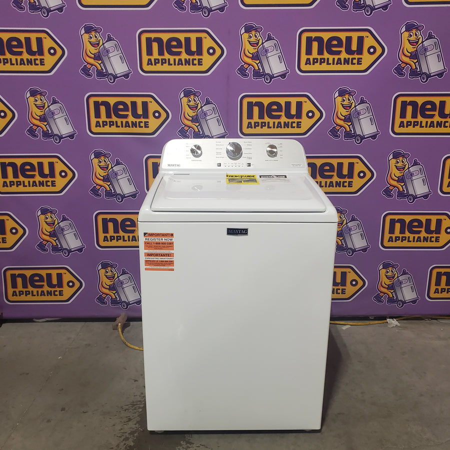 Maytag 4.2 Cu. Ft. Capacity Top Load Washer in White MTW4205SW - Scratch & Dent (Minor) and MayTag 7.0 cu. ft. Top Load Electric Wrinkle Prevent Dryer MED4500MW - Scratch & Dent (Minor)