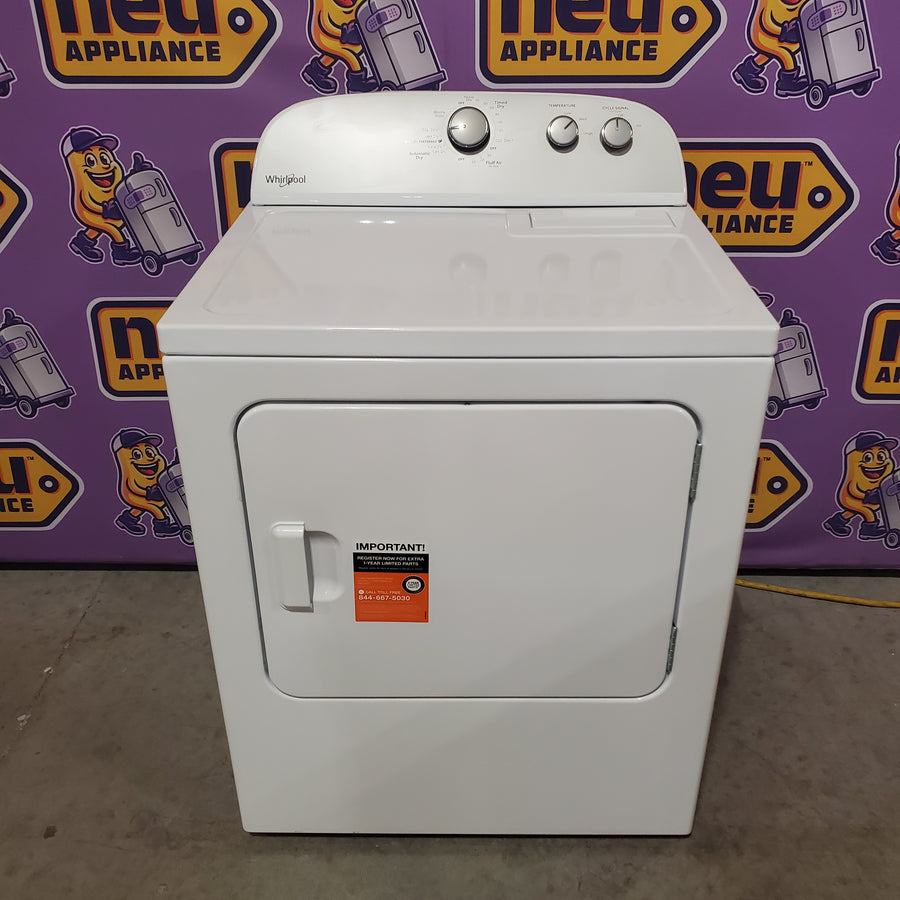 Whirlpool 3.8–3.9 Cu. Ft. Top Load Washer with 2 in 1 Removable Agitator and Soil Level Selection WTW4957PW - Certified Refurbished and Whirlpool 7-cu ft Vented Electric Dryer WGD4815EW - Open Box