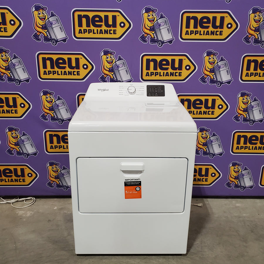 Whirlpool 4.2-4.3 Cu. Ft. Top Load Washer with 2-in-1 Removable Agitator and Soft Close Glass Lid WTW4307SW - Open Box and Whirlpool 7.0 cu. ft. Electric Dryer with Adaptive Dry and Wrinkle Shield™ Option WED4307SW - Scratch & Dent (Minor)