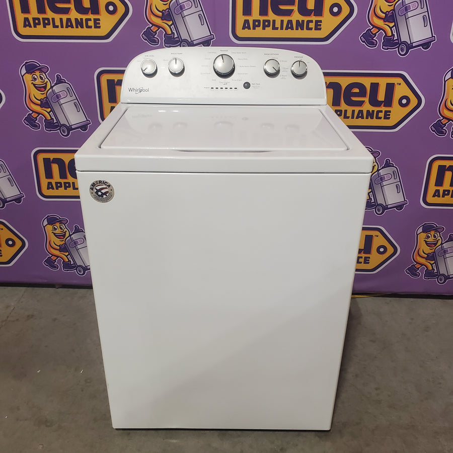 Whirlpool 4.3-cu ft High Efficiency Impeller Medium Top-Load Washer in White WTW5000DW - Open Box and Whirlpool White Electric Extra Large 7.0 Cu. Ft. Dryer with Wrinkle Shield WED4815EW - Scratch & Dent (Minor)