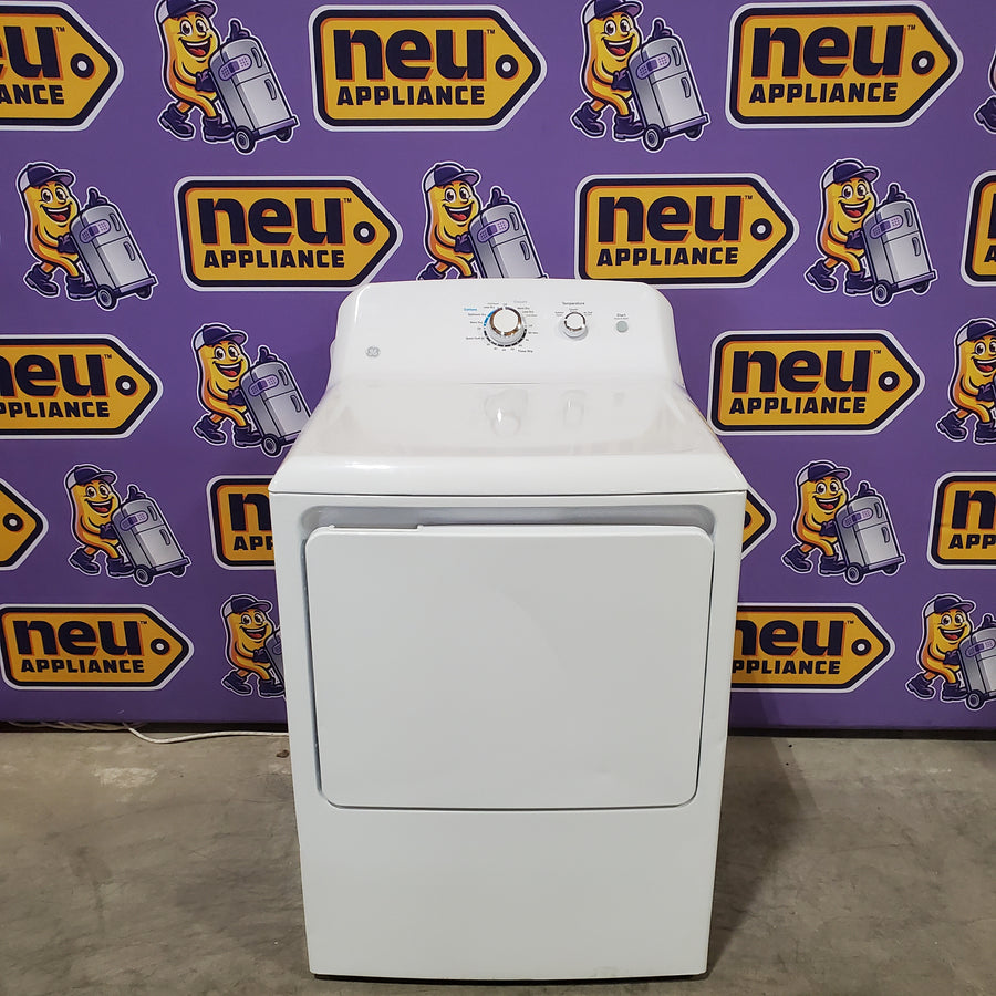 GE® 4.2 cu. ft. Capacity Washer with Stainless Steel Basket GTW335ASNWW - Certified Refurbished and GE 6.2 cu. ft. Capacity Electric Dryer with Up To 120 ft. Venting and Shallow Depth GTD33EASKWW - Certified Refurbished