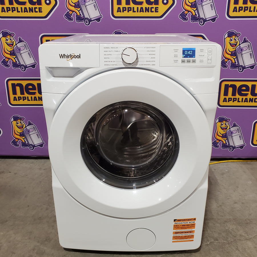 Whirlpool White Front Load Energy Star 4.5 Cu. Ft. Washer with Tumble Fresh Option WFW4720RW - Open Box and Whirlpool 7.4 cu. ft. ENERGY STAR® Front Load Electric Dryer with Wrinkle Shield™ Option WED4720RW - Scratch & Dent (Minor)