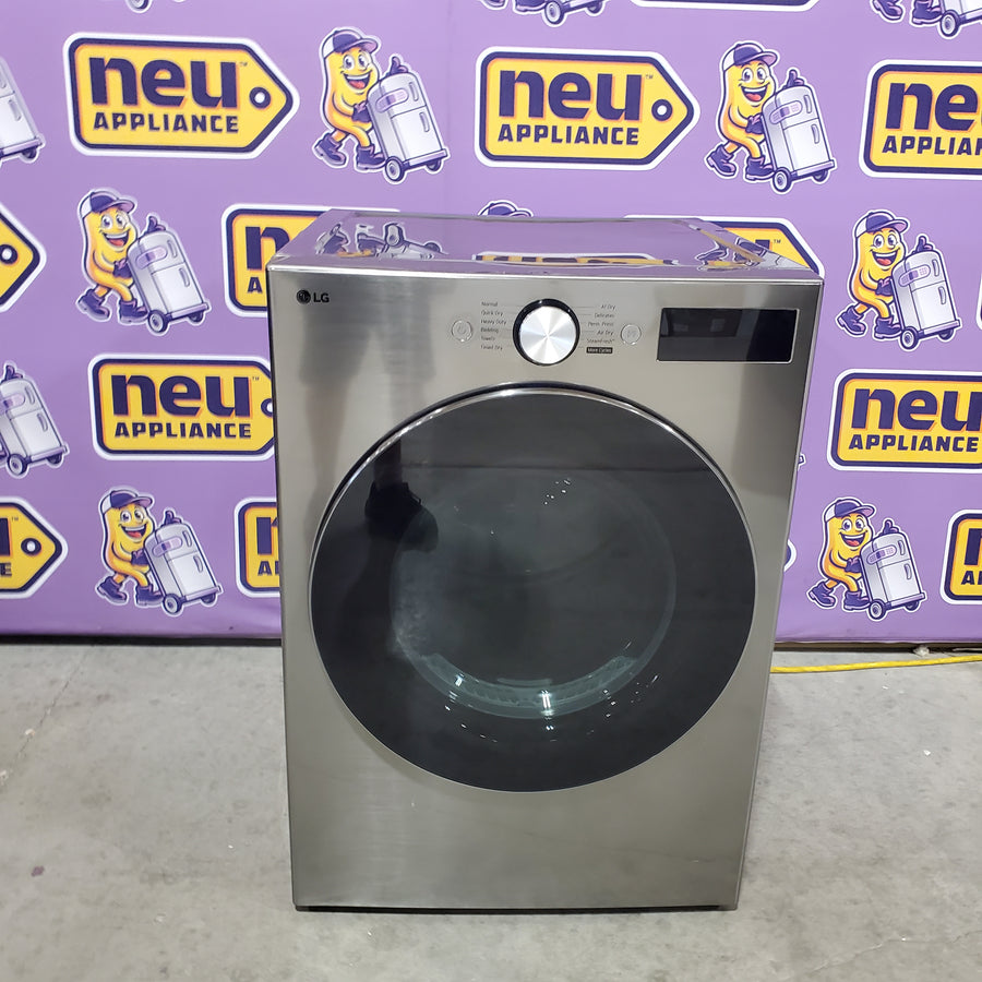 LG 5.0 cu. ft. Mega Capacity Smart Front Load Washer with TurboWash® 360° and AI Sensing WM5800HVA - Scratch & Dent (Minor) and LG 7.4-cu ft Stackable Vented Electric Dryer with Steam Cycle in Graphite Steel DLEX5800V - Scratch & Dent (Minor)