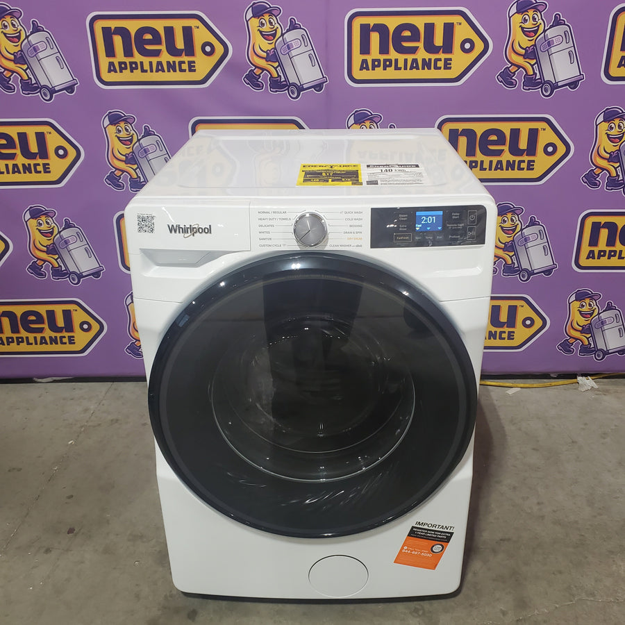 Whirlpool 4.5 cu. ft. Smart Front Load ENERGY STAR® Washer with FreshFlow™ Vent System WFW5720RW - Open Box and Whirlpool 7.4 cu. ft. Smart Front Load ENERGY STAR® Electric Dryer with Wrinkle Shield™ Option WED5720RW - Open Box