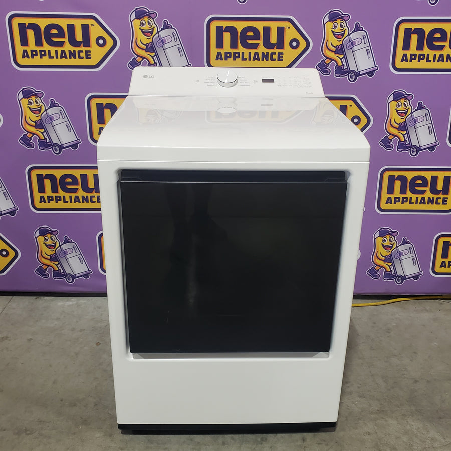 LG 5.0 cu.ft. SMART Top Load Washer in Alpine White with TurboWash WT8200CW - Scratch & Dent (Minor) and LG 7.3 cu. ft. Ultra Large Capacity Rear Control Electric Dryer with AI Sensing and ThinQ® Smart Features DLE8200W - Scratch & Dent (Moderate)