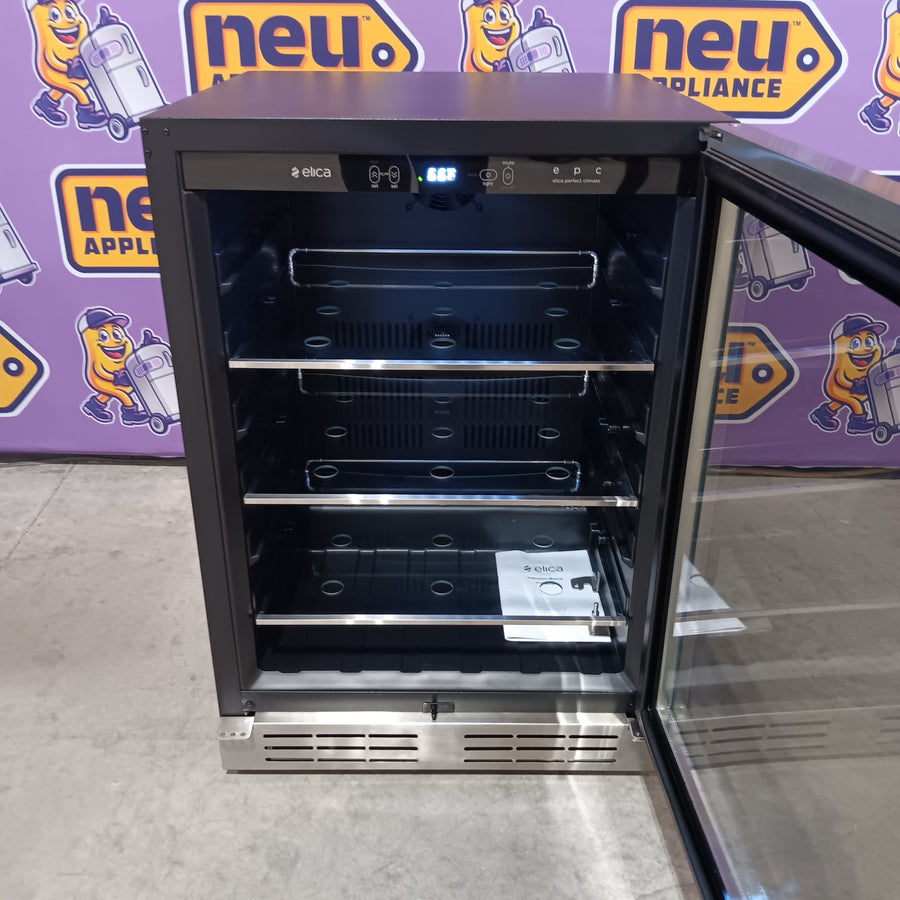Elica 24 Inch Beverage Center with 4.8 Cu. Ft. Capacity, Slide Out Shelves, UV Coated Double Panel Glass Door, Temperature/Humidity Sensors, and Sabbath Mode EBS51SS1 - Open Box