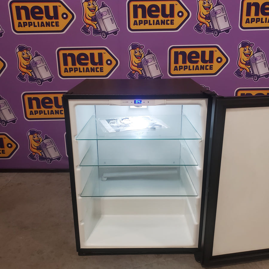 U-Line 24 Inch Compact Refrigerator with 5.3 cu. ft. Capacity, 4 Chrome Plated Wire Shelves, Convection Cooling System, Digital Touch Pad Control, Reversible Door Swing, Door Lock, ADA Compliant, and Sabbath Mode U-ADA24RINT - Open Box