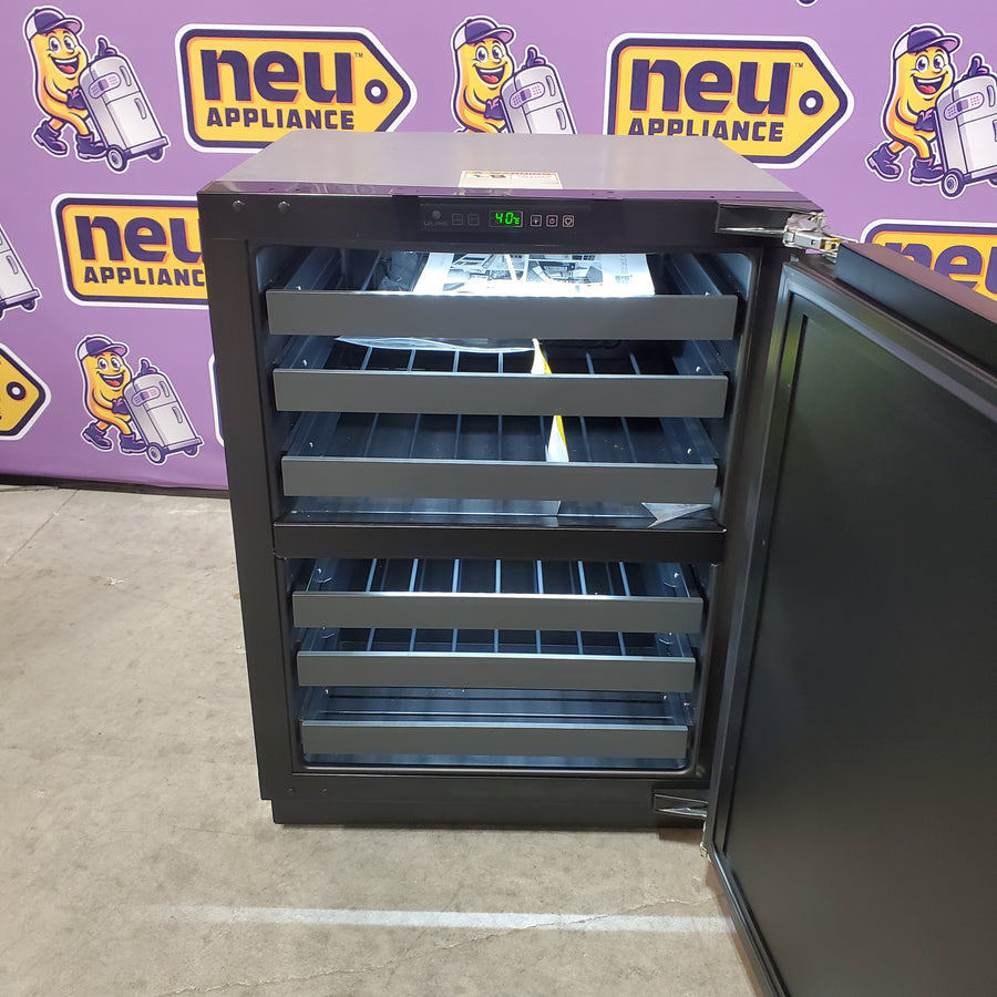 U-Line Wine Captain 43 Bottle Dual Zone Built-in Wine Refrigerator with Overlay Panel Integrated Solid Door U2224ZWCINT60B - Scratch & Dent (Moderate)