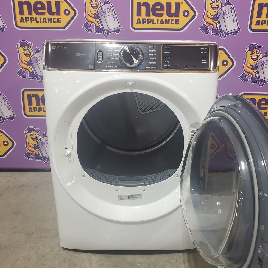 GE Profile™ 7.8 cu. ft. Capacity Smart Front Load Electric Dryer with Steam and Sanitize Cycle PFD87ESSVWW - Open Box