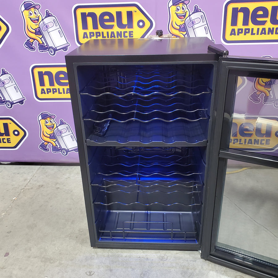 NewAir 61.5-in W 33-Bottles Mirrored Black Dual Zone Cooling Freestanding Indoor Wine Cooler NWC033BKD0 - Open Box