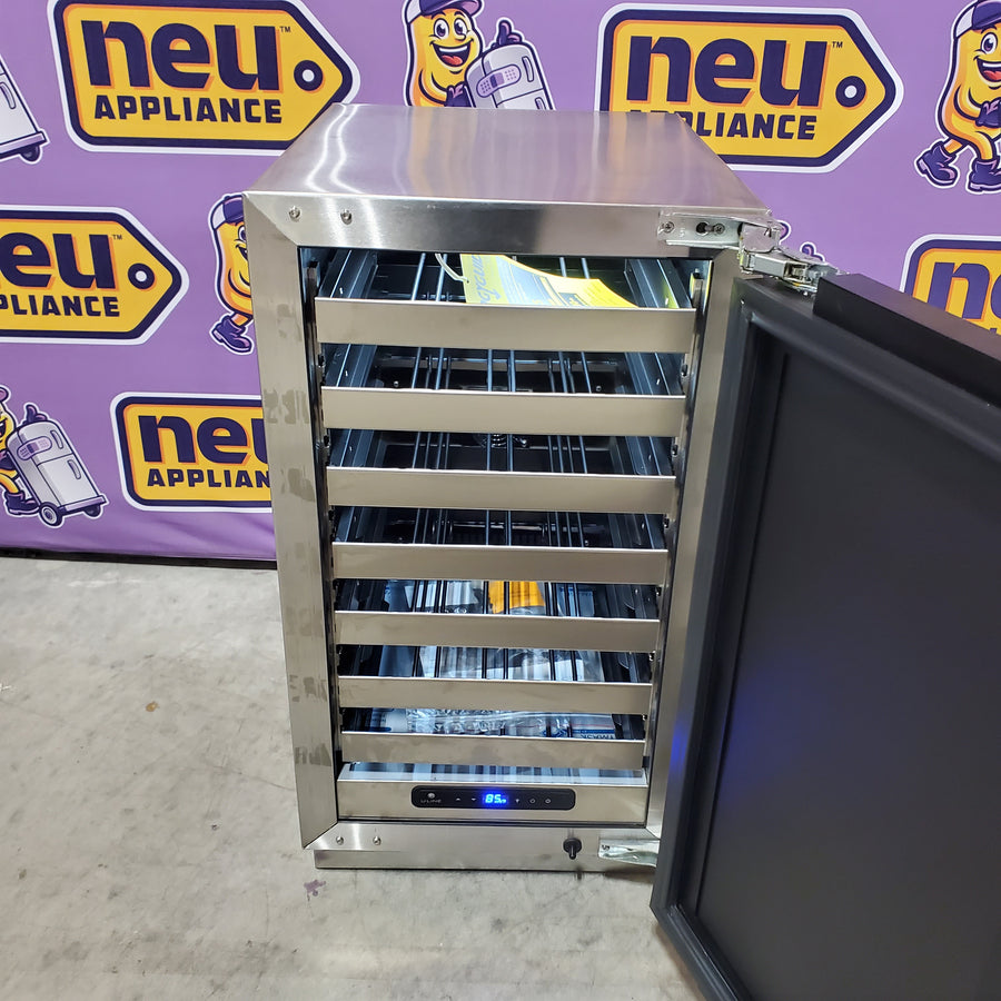 U-Line 18 Inch Full Depth Wine Storage with 35 Bottle Capacity - 3.7 cu. ft, Convection Cooling, Digital Touch Pad, LED Lighting, and EnergyStar® UHWC518-IS01A - Open Box