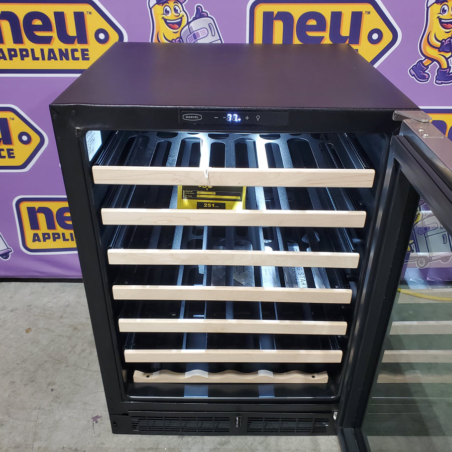Marvel 24 Inch Built-In Wine Cooler with 54 Bottle Capacity, Smooth-Glide Shelf, Dual Pane Glass Door, and LED Interior Lighting MLWC124-SG01A - Scratch & Dent (Minor)
