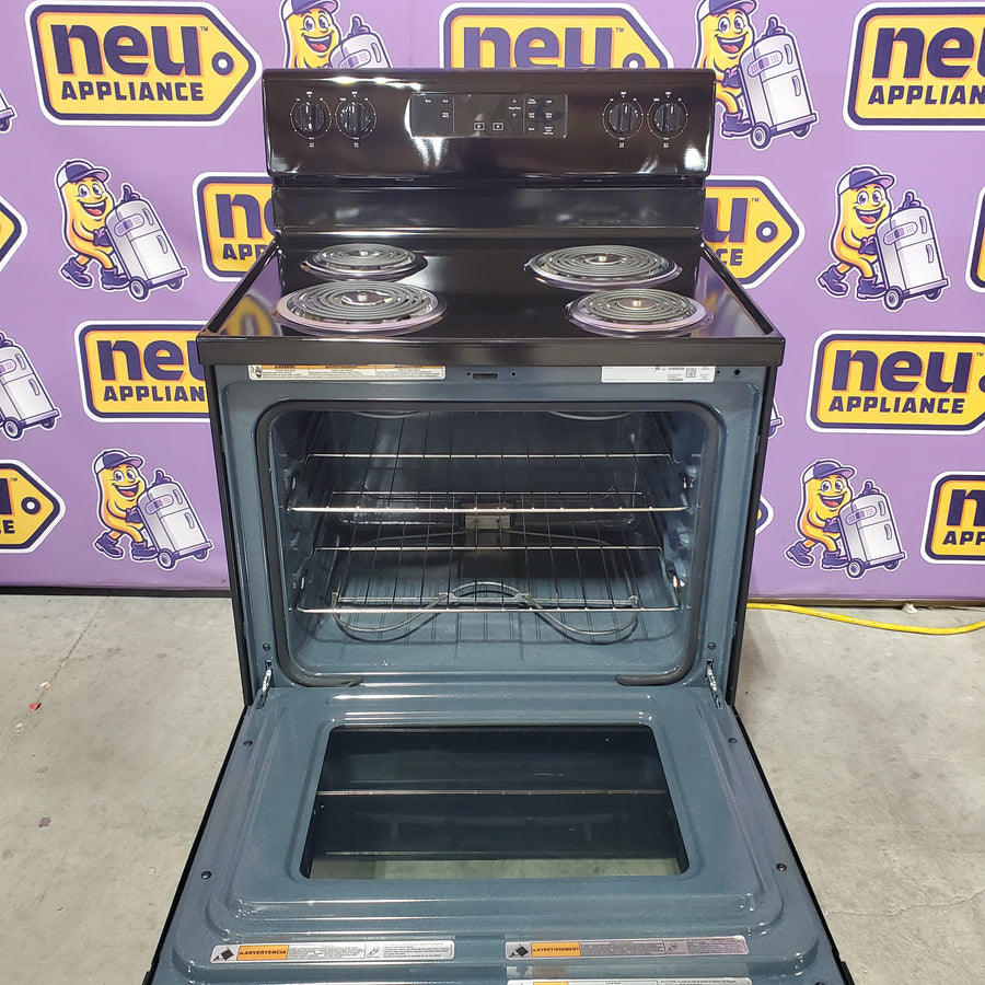 Whirlpool 30" Black 4.8 cu. ft. Electric Coil Top Range with Keep Warm Setting WFC150M0JB - Scratch & Dent (Minor)
