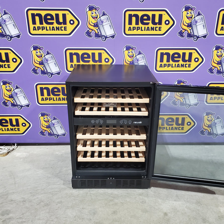 NewAir 23.5-in W 46 -Bottles Black Stainless Steel Dual Zone Cooling Built-in/Freestanding Indoor Wine Cooler NWC046BS00 - Scratch & Dent (Minor)