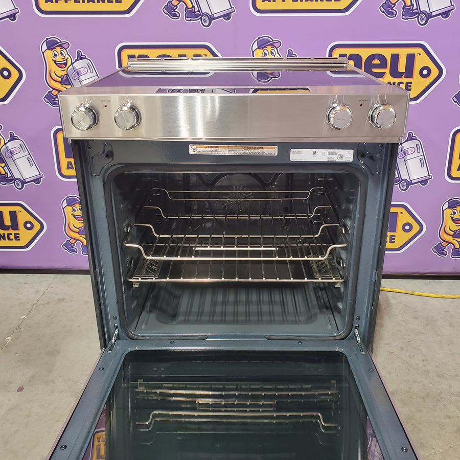 KitchenAid 30-in Glass Top 5 burners 7.1-cu ft Convection Oven Slide-In Electric Range in Stainless Steel KSEB900ESS - Open Box