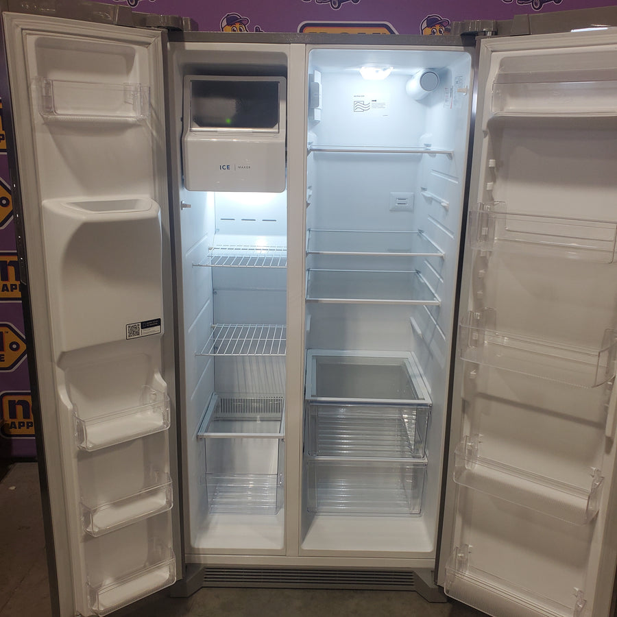 Frigidaire 25.6-cu ft ENERGY STAR Side-by-Side Refrigerator with Ice Maker in Fingerprint Resistant Stainless Steel FRSS26L3AF - Scratch & Dent (Minor)