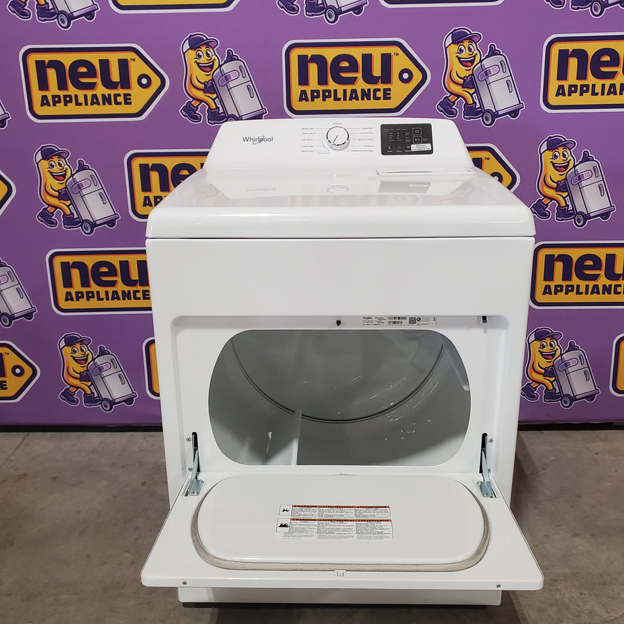Whirlpool 4.2-4.3 Cu. Ft. Top Load Washer with 2-in-1 Removable Agitator and Soft Close Glass Lid WTW4307SW - Open Box and Whirlpool 7.0 cu. ft. Electric Dryer with Adaptive Dry and Wrinkle Shield™ Option WED4307SW - Open Box