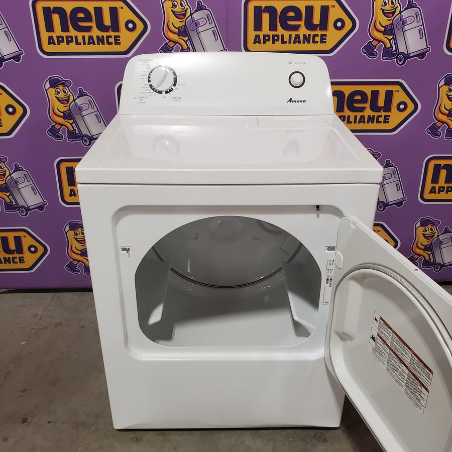 Amana 6.5 Cu. Ft. Electric Dryer with Wrinkle Shield Option and Automatic Dryness Control in White NED4655EW - Scratch & Dent (Minor)
