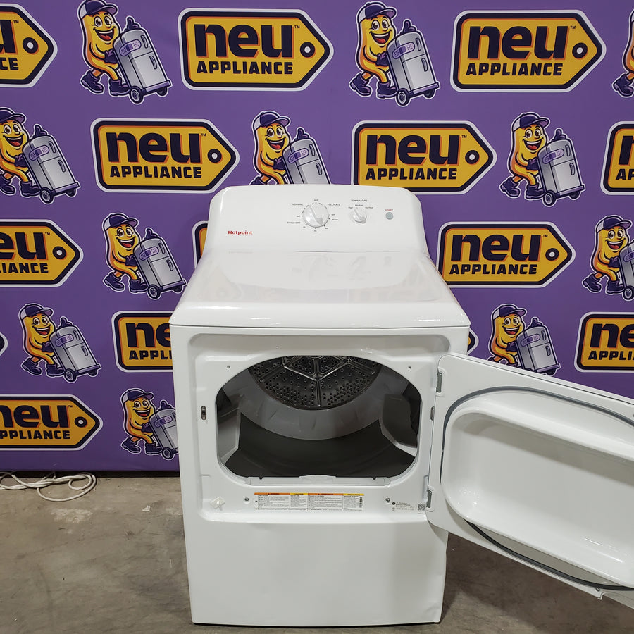 Hotpoint 6.2 cu. ft. Capacity Electric Dryer with Up To 120 ft. Venting and Shallow Depth HTX26EASWWW - Scratch & Dent (Major)