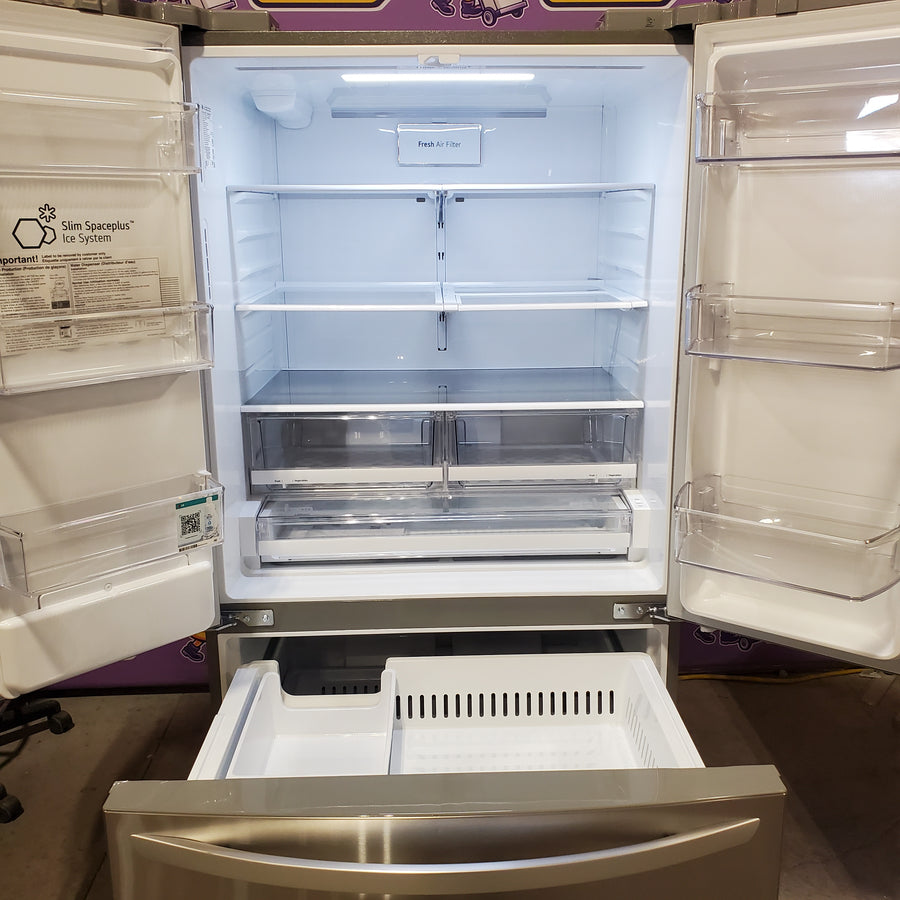 LG 27.8-cu ft 4-Door French Door Refrigerator with Dual Ice Maker in Fingerprint Resistant Steel LRMXS2806S - Scratch & Dent (Moderate)