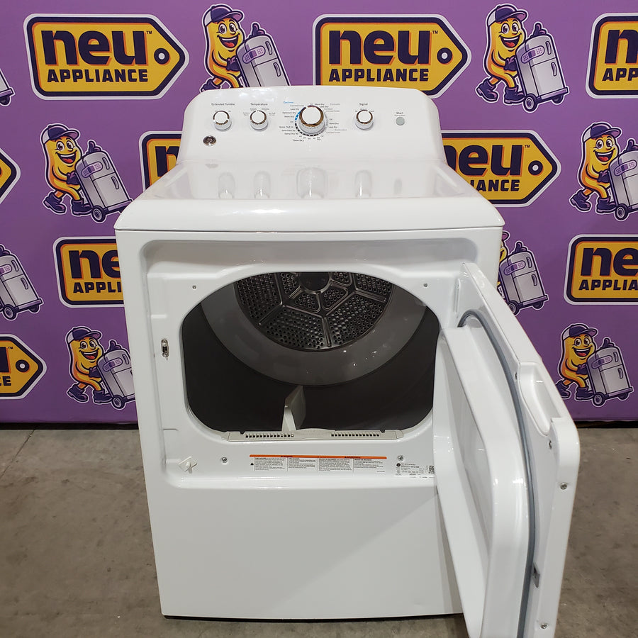 GE® 4.5 cu. ft. Capacity Washer with Stainless Steel Basket in White GTW465ASNWW - Certified Refurbished and GE White Electric 7.2 Cu. Ft. Dryer with Aluminized Alloy Drum GTD42EASJWW - Certified Refurbished