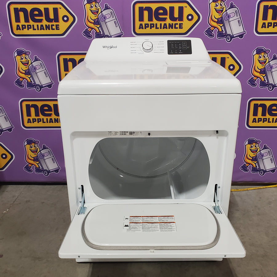 Whirlpool 4.2-4.3 Cu. Ft. Top Load Washer with 2-in-1 Removable Agitator and Soft Close Glass Lid WTW4307SW - Open Box and Whirlpool 7.0 cu. ft. Electric Dryer with Adaptive Dry and Wrinkle Shield™ Option WED4307SW - Scratch & Dent (Minor)