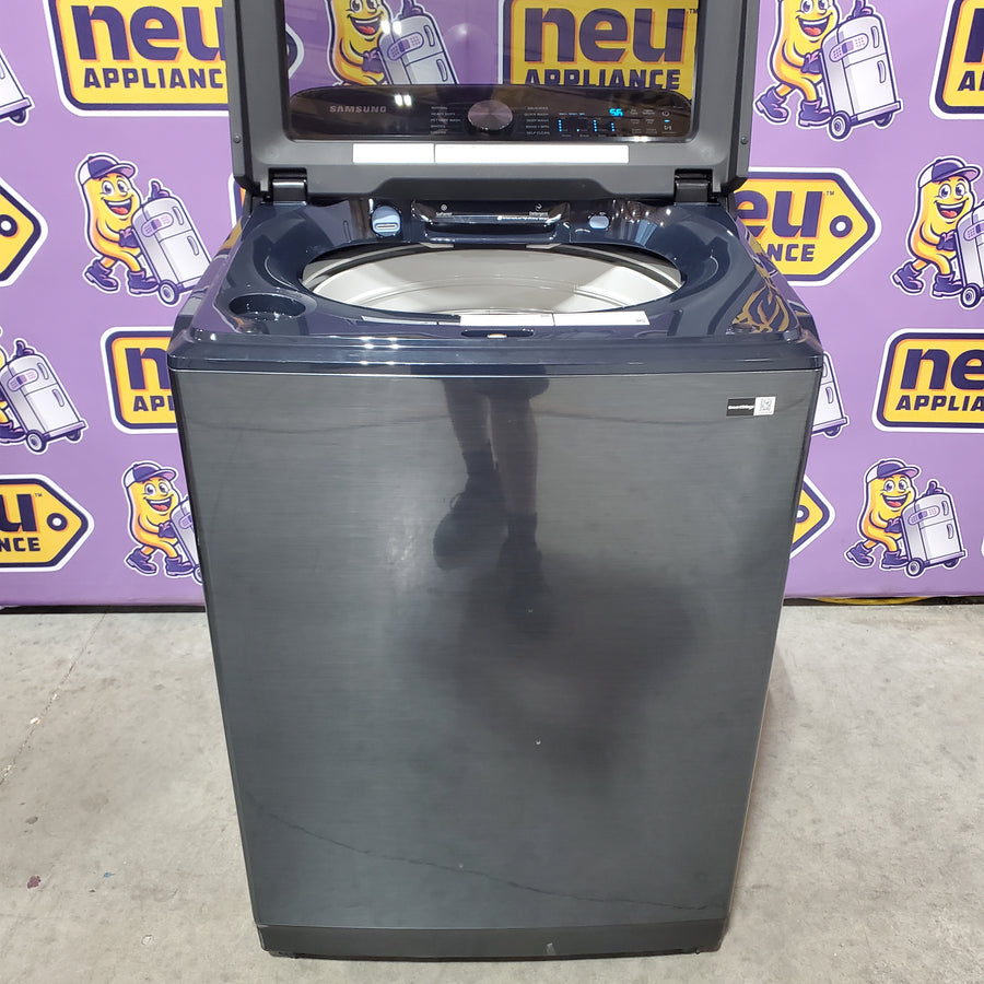 Samsung Brushed Navy Blue 5.4 cu. ft. Smart Top Load Washer with Pet Care Solution and Super Speed Wash WA54CG7150AD - Scratch & Dent (Minor)