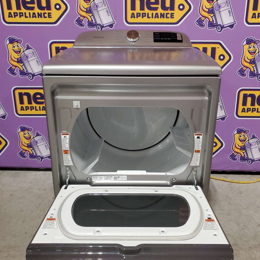 Maytag 7.4 cu. ft. vented Front Load Electric Dryer in Classic Silver with Extra Power MED6205RR - Open Box