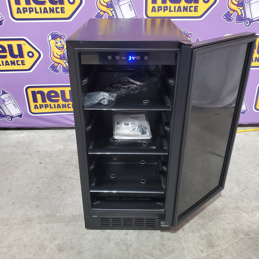 Azure 15 Inch Compact Refrigerator with 3 cu. ft. Capacity, Field Reversible Door, Auto Defrost, and Blue LED Lighting A115R-O - Open Box