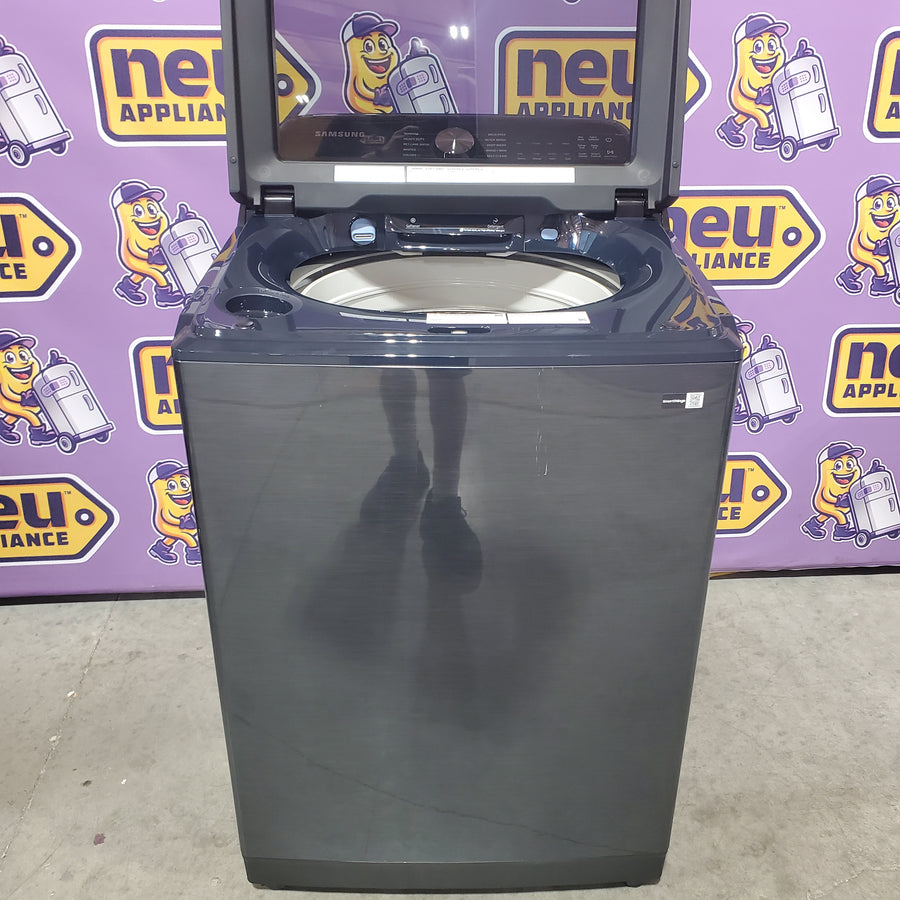 Samsung Brushed Navy Blue 5.4 cu. ft. Smart Top Load Washer with Pet Care Solution and Super Speed Wash WA54CG7150AD - Scratch & Dent (Moderate)