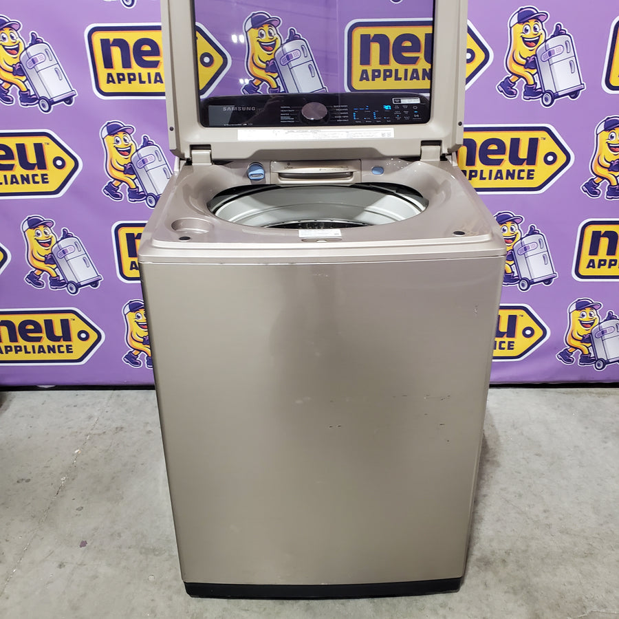 Samsung 5.0 cu. ft. High Efficiency Top Load Washer with Active WaterJet in Champagne WA50T5300AC - Certified Refurbished