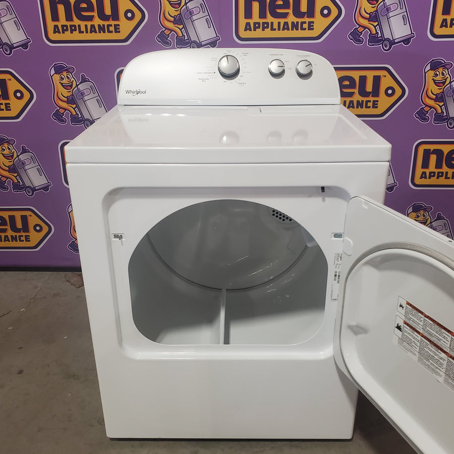 Whirlpool 4.3-cu ft High Efficiency Impeller Medium Top-Load Washer in White WTW5000DW - Open Box and Whirlpool White Electric Extra Large 7.0 Cu. Ft. Dryer with Wrinkle Shield WED4815EW - Scratch & Dent (Minor)