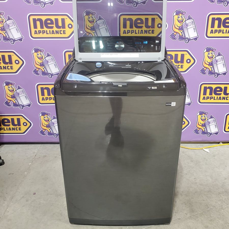 Samsung 4.7 cu. ft. Large Capacity Smart Top Load Washer with Active WaterJet in Brushed Black WA47CG3500AV - Open Box
