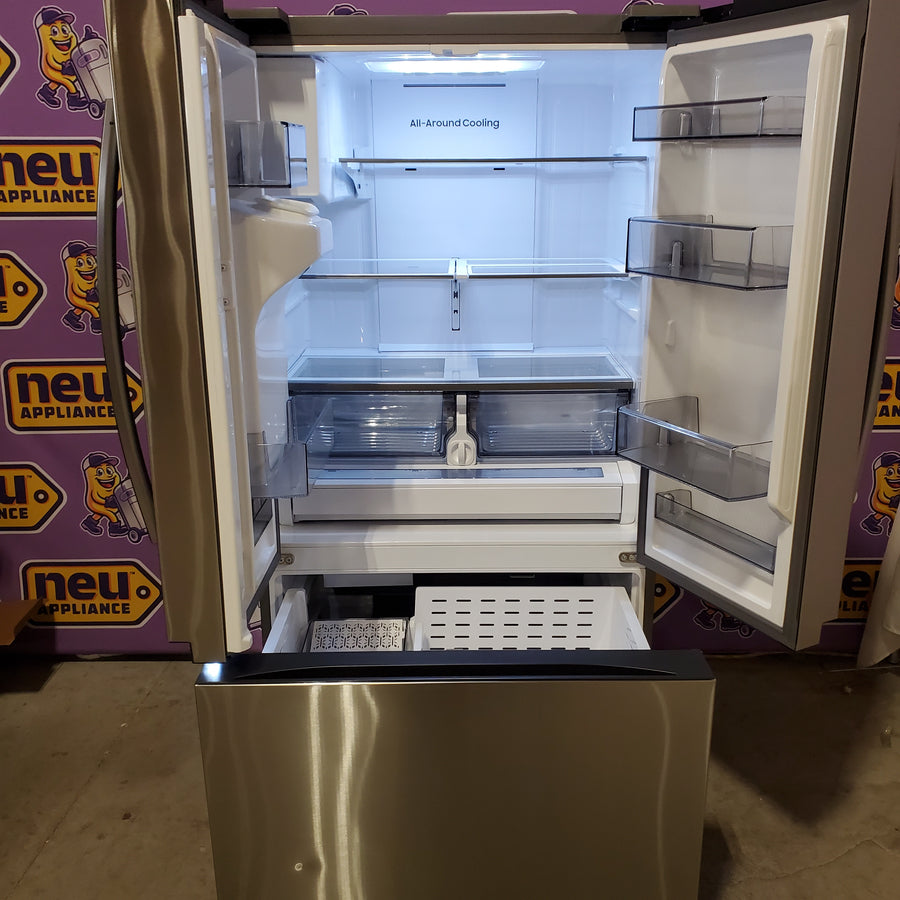 Samsung Bespoke AI Counter-Depth Sphere Ice 26-cu ft 36-in Wide French Door Refrigerator with Dual Ice Maker (Fingerprint Resistant Stainless Steel) ENERGY STAR Certified RF70F27SER - Scratch & Dent (Moderate)