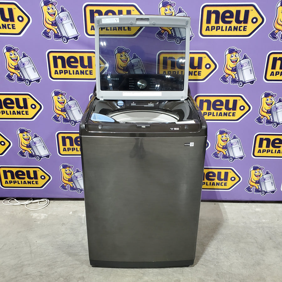 Samsung 4.7 cu. ft. Large Capacity Smart Top Load Washer with Active WaterJet in Brushed Black WA47CG3500AV - Certified Refurbished