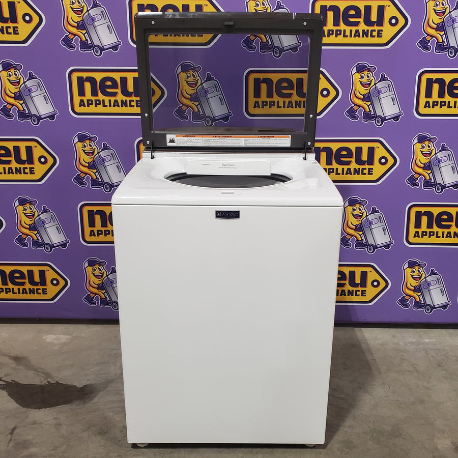 Maytag 5.2 Cu. Ft. Top Load Agitator Washer with Extra Power and Smart Appliance 22442617 - MTW6205RW - Open Box