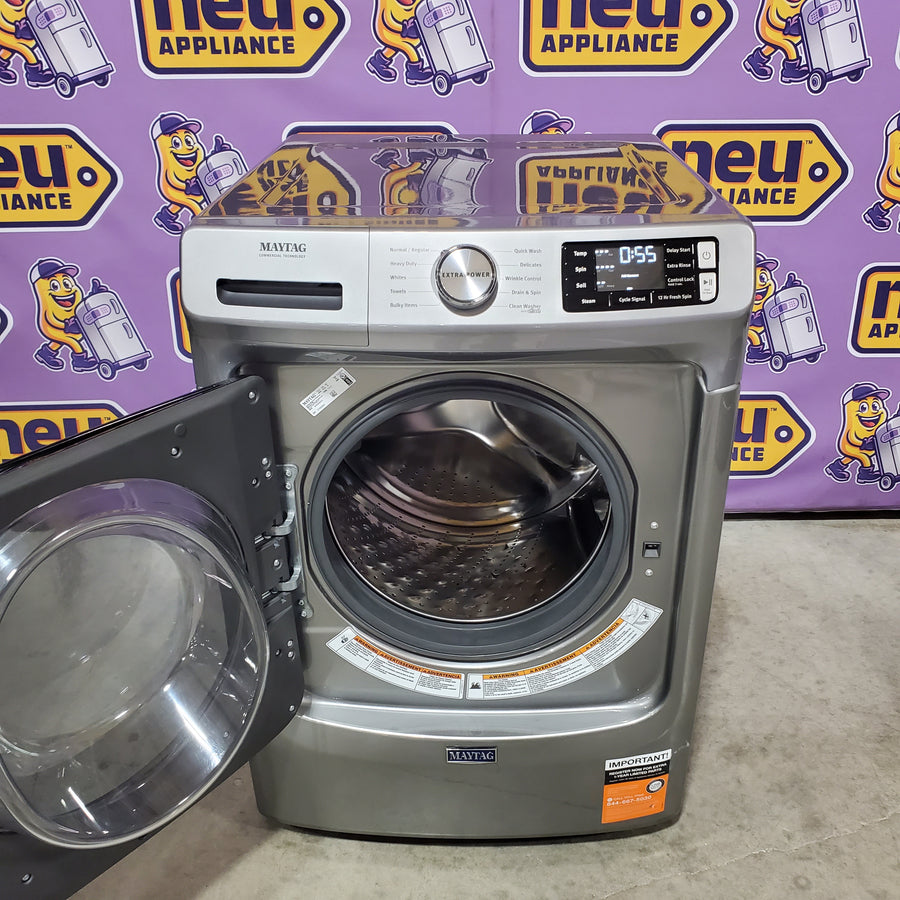Maytag 4.5-cu ft High Efficiency Stackable Steam Cycle Front-Load Washer MHW5630HC - Scratch & Dent (Major) and Maytag 7.3-cu ft Stackable Vented ENERGY STAR Electric Dryer MED5630HC - Scratch & Dent (Minor)