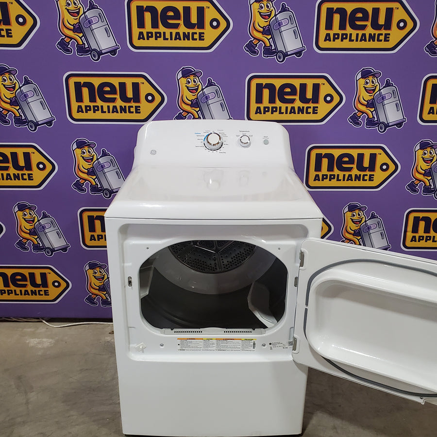 GE® 4.2 cu. ft. Capacity Washer with Stainless Steel Basket GTW335ASNWW - Certified Refurbished and GE 6.2 cu. ft. Capacity Electric Dryer with Up To 120 ft. Venting and Shallow Depth GTD33EASKWW - Certified Refurbished