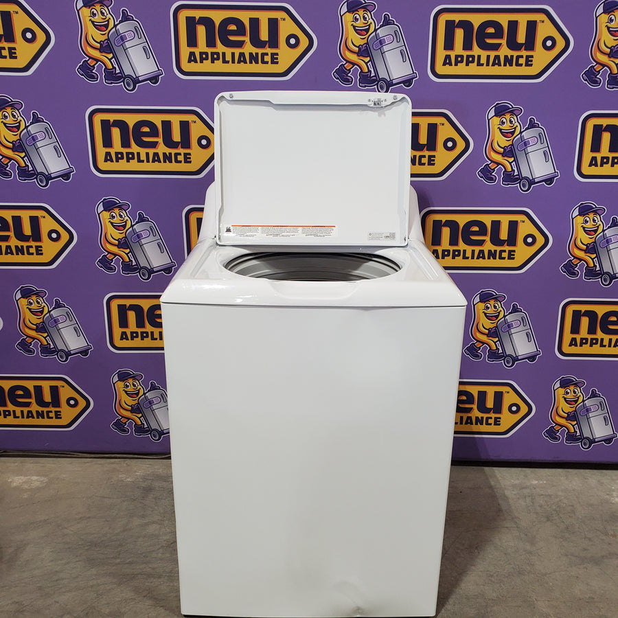 GE® 4.2 cu. ft. Capacity Washer with Stainless Steel Basket GTW335ASNWW - Certified Refurbished and GE 6.2 cu. ft. Capacity Electric Dryer with Up To 120 ft. Venting and Shallow Depth GTD33EASKWW - Certified Refurbished