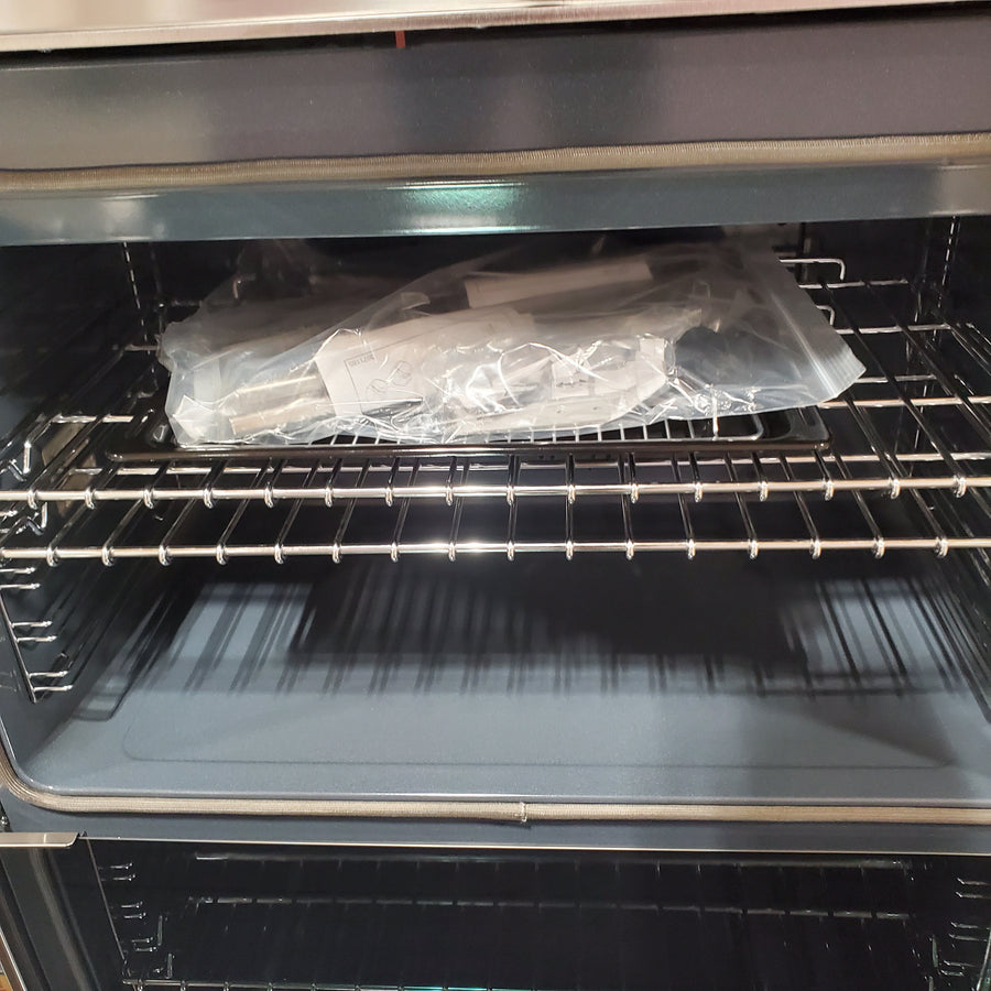 Bertazzoni 36 Inch Freestanding Dual Fuel Range with 6 Sealed Burners, 5.7 cu. ft. Capacity, Continuous Grates, Self-Cleaning, and 19000 BTU Power Burner HER366BCFEPXT - Open Box
