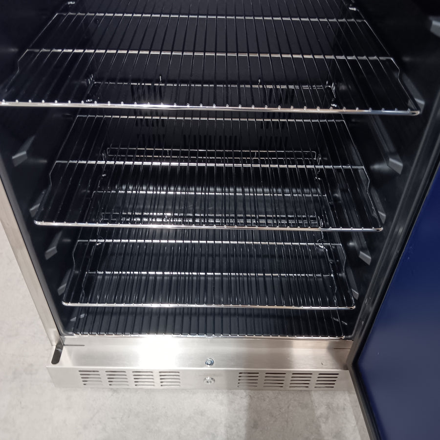 Coyote 24 Inch Outdoor Compact Refrigerator with 5.5 cu. ft. Capacity, Stainless Steel Construction, Wire Shelves, Automatic Defrost, Digital Thermostat, and Interior Lighting C1BIR24-R - Scratch & Dent (Moderate)
