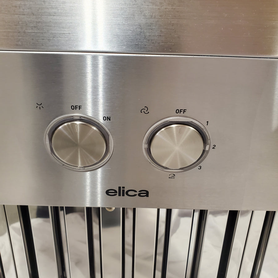 Elica Wall Mount Range Hood with 4-Speed, Fully Retractable Rotating Knobs, and LED Lighting ELN148SS - Open Box